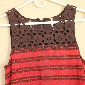 Haut Free People Molly's Retro Peplum Rouge Et Marron Taille M - Neuf Avec étiquettes, Style Rétro